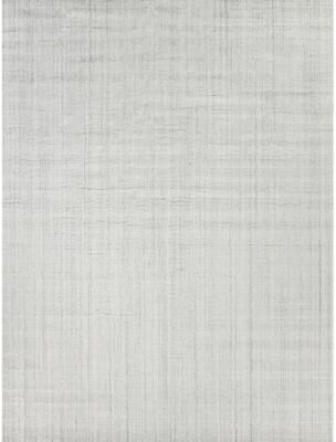 EXQUISITE RUGS Robin Stripe Hand-loomed Bamboo Silk/Wool Ivory/Grey Area Rug.