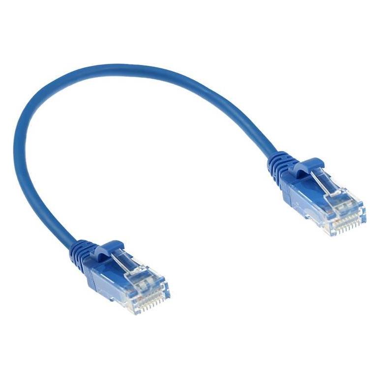 ACT Blue 1 meter LSZH U/UTP CAT6 datacenter slimline patch cable snagless with RJ45 connectors (U/UTP, CAT6, 1 m) (DC9601)