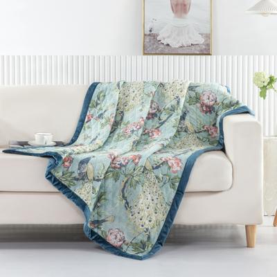Greenland Home Fashions Pavona Quilted Throw Blanket with Velvet Borders