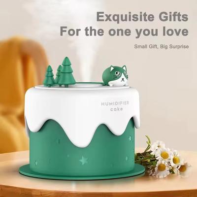 Youfap Market Ultra Quiet Cat Cake Humidifier With Colorful LED Lights, Ideal For Bedroom green