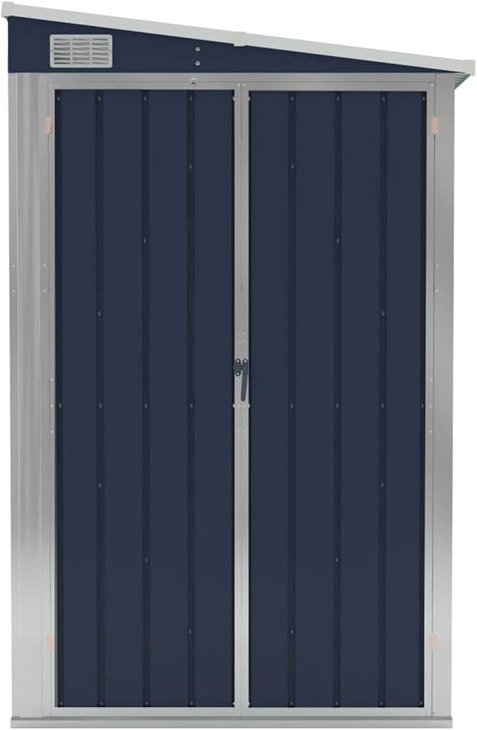 Wand-Geräteschuppen Kunststoffgriff mit Sperrfunktion Gerätehaus Gartenhaus Gartenschuppen Schuppen Gartenmöbel Metallgerätehaus 118 x 194 x 160/178 cm (L x B x H),Verzinkter Stahl,Metall