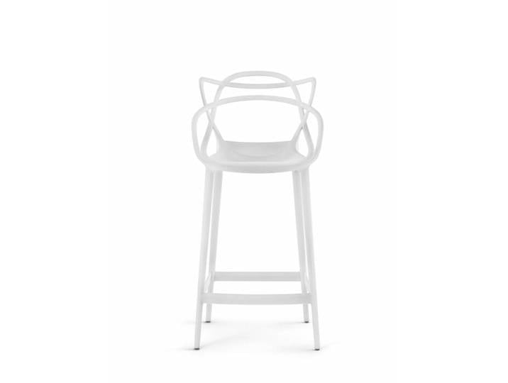 Kartell Barstuhl Masters Stool weiß, Designer Philippe Starck & Eugeni Quitllet, 57x99x47 cm