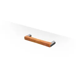 Hoesch Integrierter Haltegriff aus wasserbeständigem Doussie Holz mit verchromten Elementen, Bohrlochmittenabstand 248 mm
