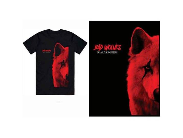 Bad Wolves T Shirt Dear Monsters Band Logo nieuw Officieel Mannen Zwart L
