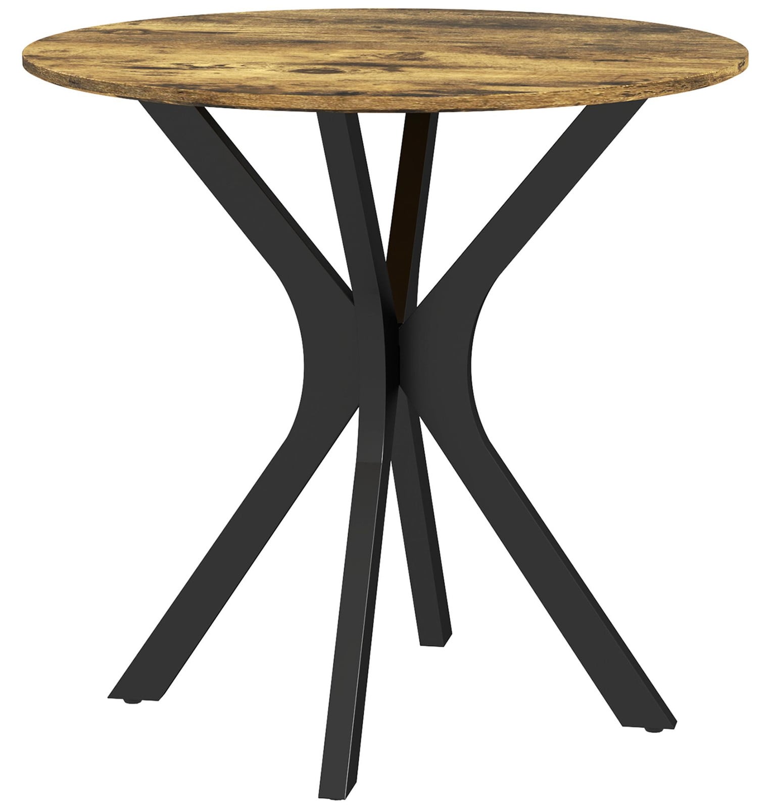 HOMCOM Ronde Eettafel met Rundleer en Stalen Spinnenpoot-frame