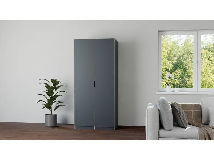 Schmaler Schrank in Multiplex-Optik Premium Dekore Schwarz Multiplex Kante