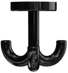 Hewi 477 Haken 477.90.05090 3-fach, drehbar, tiefschwarz