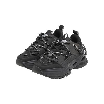 Trainingsschuh BUFFALO "Buffalo Damen Buffalo Triplet Lace Sneaker Low", Damen, Gr. 39, schwarz, Polyurethan, Schuhe