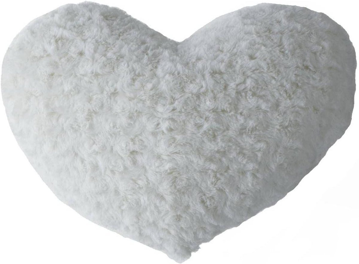 Decoratief Kussen Hart Ivoor - 28 x 36 cm