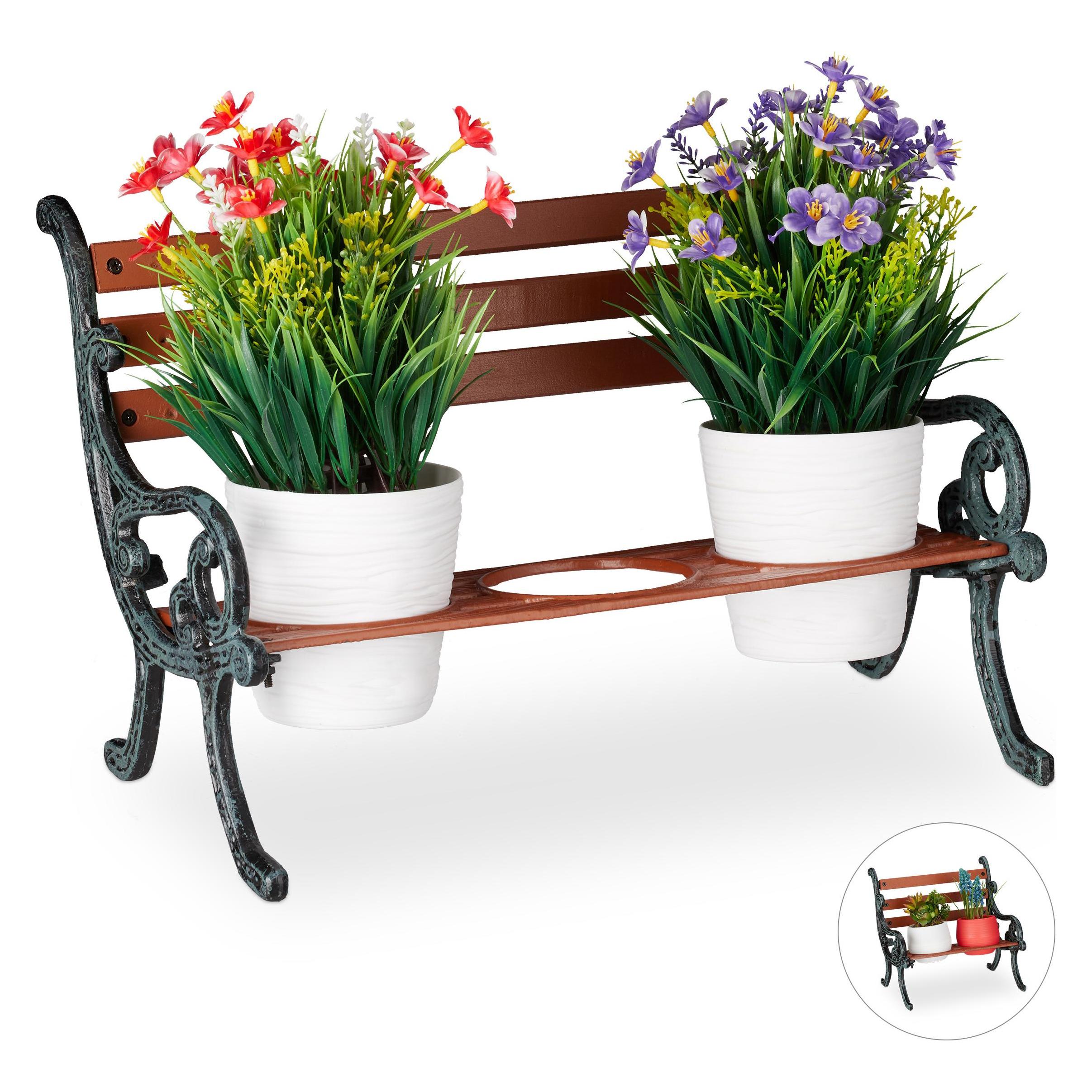 Relaxdays Mini-Blumenbank (4052025930097)