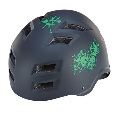 Fahrradhelm PROPHETE "Fahrradhelm mit LED Licht", grau (schwarz, grün), Helme, Kopfumfang: 55cm - 58cm