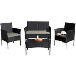 HTI-Living, Gartenlounge, Outdoor Möbel Anthrazit 4-teiliges Set