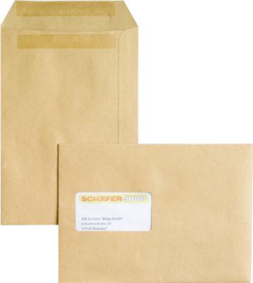 Versandtaschen Eurokuvert, C5, mit Fenster, selbstklebend, 500 Stück, Papier, braun