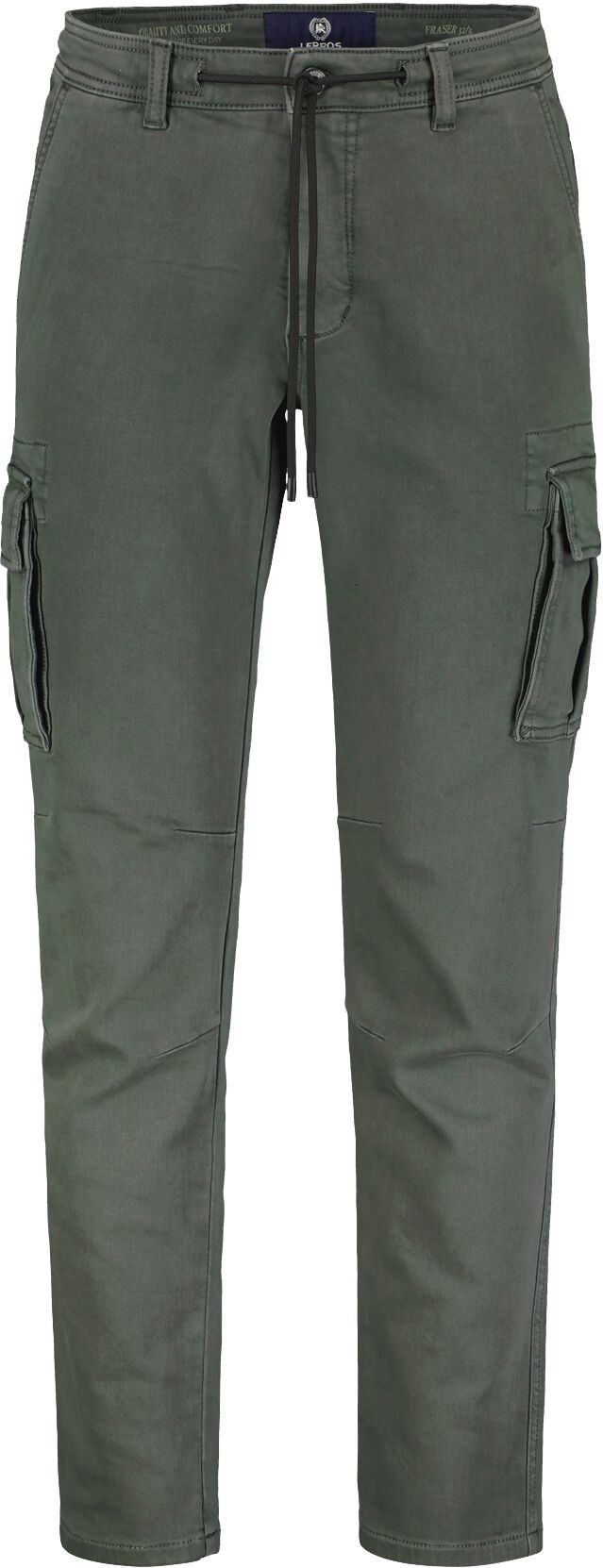 Cargohose LERROS "Jogg-Pants im Cargostil", Herren, Gr. 46, Länge 36, grün (chilled olive), 86% Baumwolle, 12% Polyester, 2% Elasthan, Hosen Cargohose chilled olive 46, Länge 36