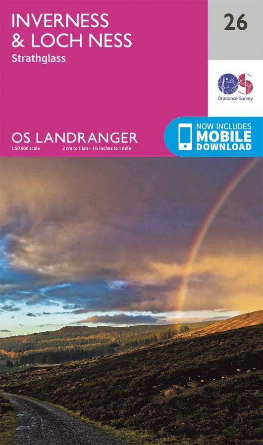 Carte topographique n° 026 - Inverness, Loch Ness (Grande Bretagne)   Ordnance Survey - Landranger - Papier