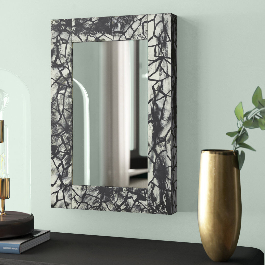 Hykkon Alessandra Flat Mirror Black 61cm H X 41cm W X 6cm D