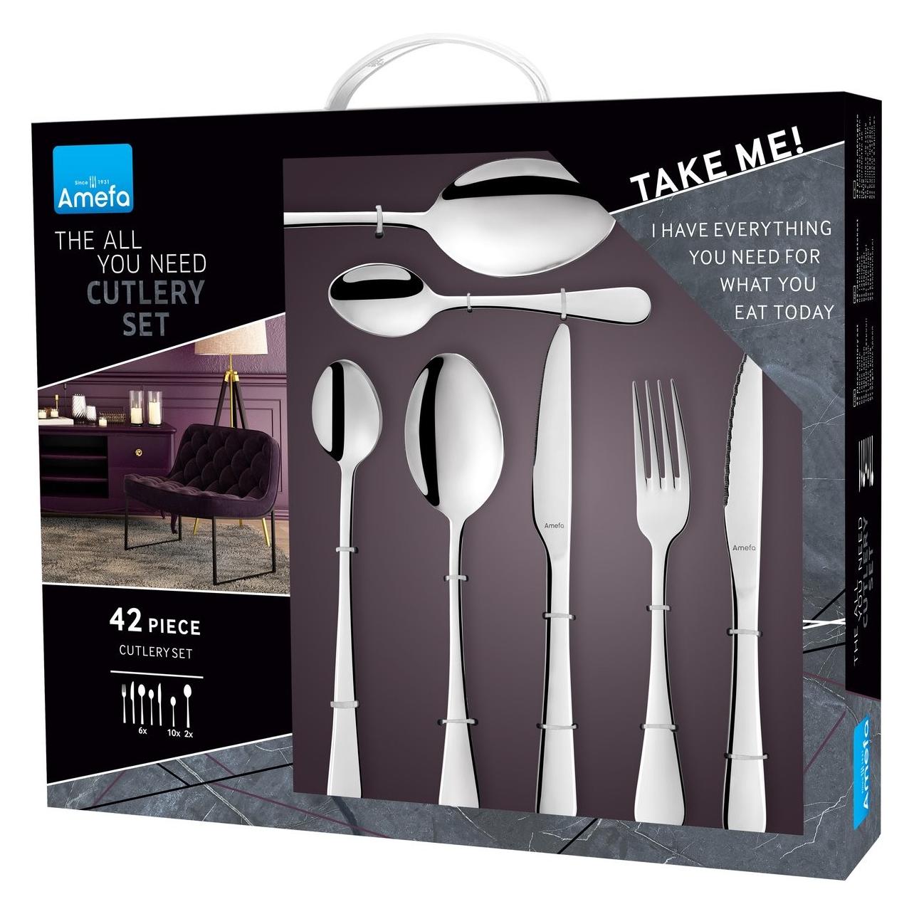 Amefa - Rome - Bestekset - 42-delig - hoogglans gepolijst (125600AYB3E29) (42 Stk., Besteck Set) (125600AYB3E29)