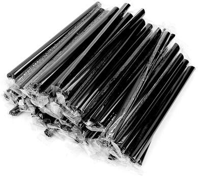 The Handy Homestead Extra Wide Jumbo Smoothie & Bubble Tea Disposable Straws black