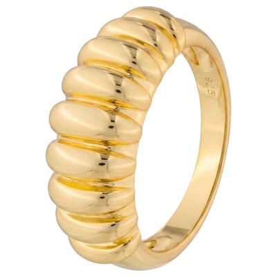 Fingerring JOBO "Statement Ring" Gr. 58, gold (vergoldet), Fingerringe, Damen, 58, Silber 925 (Sterlingsilber), Fingerring, 925 Silber vergoldet