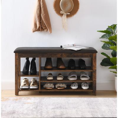 Aura Elegant Rubberwood Bench with Concealed Storage