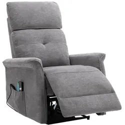Happy Home Elektrischer TV-Massagesessel mit Wärme-Funktion, ca. 80 x 93 x 106 cm - Hellgrau