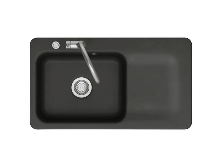 Systemceram Spüle Juna 90, Schwarz, Keramik, 90x20x51 cm, Küchen, Küchenausstattung, Küchenspülen, Keramikspüle