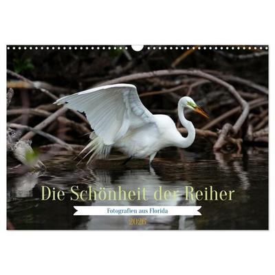 Die Schönheit der Reiher (Wandkalender 2026 DIN A3 quer), CALVENDO Monatskalender