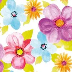 Mank Serviette Airlaid Luana, 40 x 40 cm, 50 Stück - Aquarell Blumen Blüten