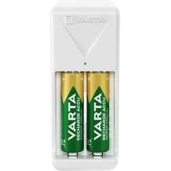 VARTA Mini Charger 57656 für AA/AAA NiMH – inklusive 2 × AA 2100mAh