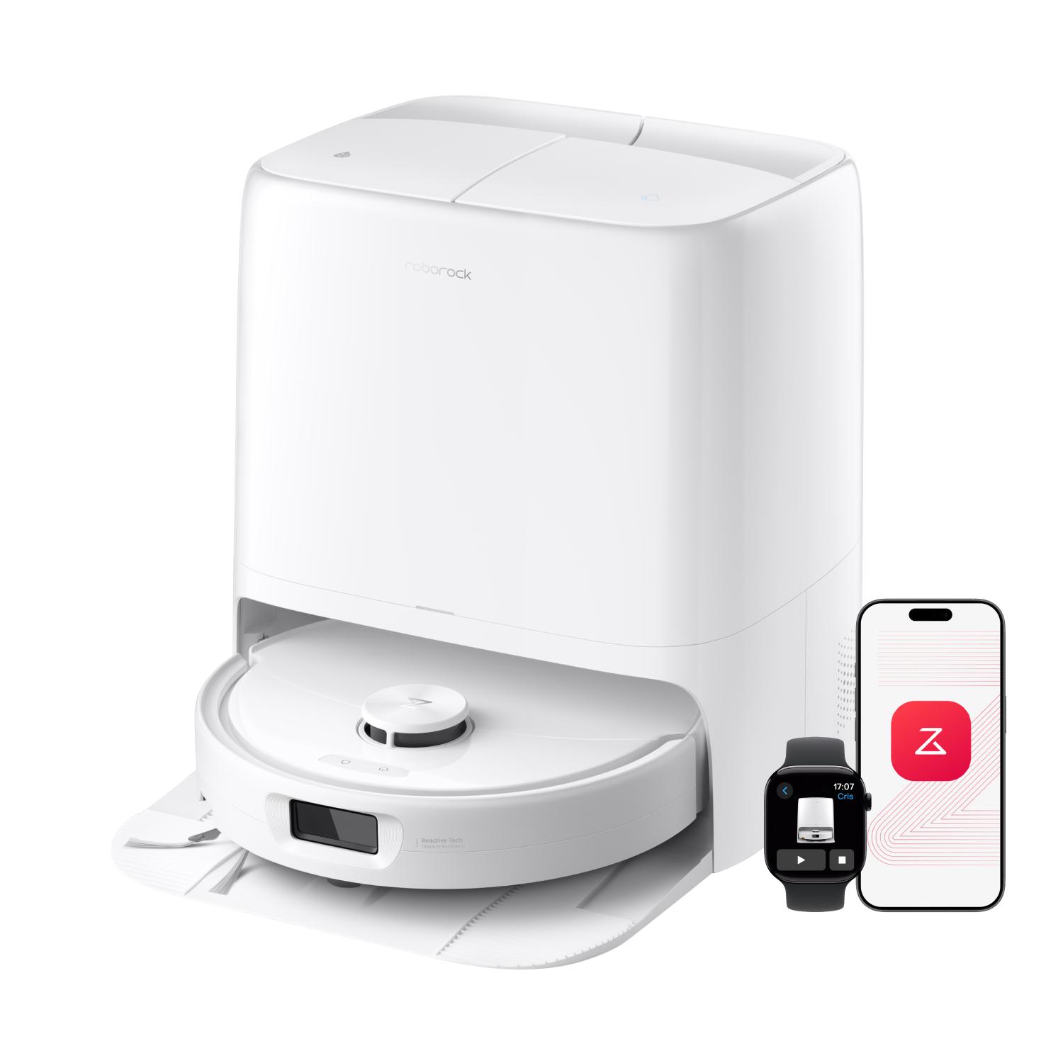 Roborock Qrevo 2 Pro Saugroboter, 25.000 Pa(Upgrade von Qrevo S5V), Anti-Tangle-System, 75°C Heißwasser-Moppwäsche, FlexiArm-Kantenwischsystem