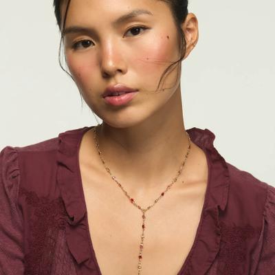 Lucky Brand Stone Lariat Necklace - Women's Ladies Accessories Jewelry Necklace Pendants in Gold, Size OneSize