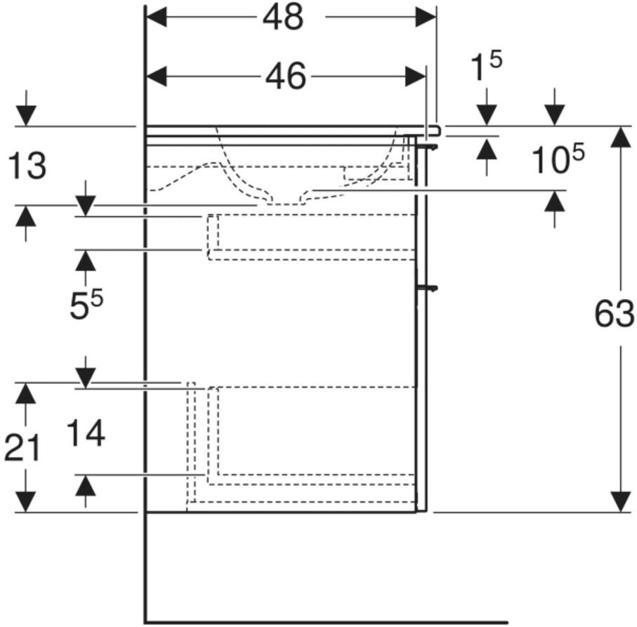 Geberit Möbel-Waschtischset iCon 120x63x48cm, w/KT, we. ma, Gr. we. ma (502334013)