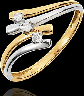 Edenly Trilogie Ring Kostbarer Kokon - Firmament -WeiÃŸ-und Gelbgold - Diamant