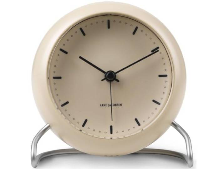 Arne Jacobsen Horloge de Table au Design Danois - Diamètre 11 cm - avec capteur - Sable