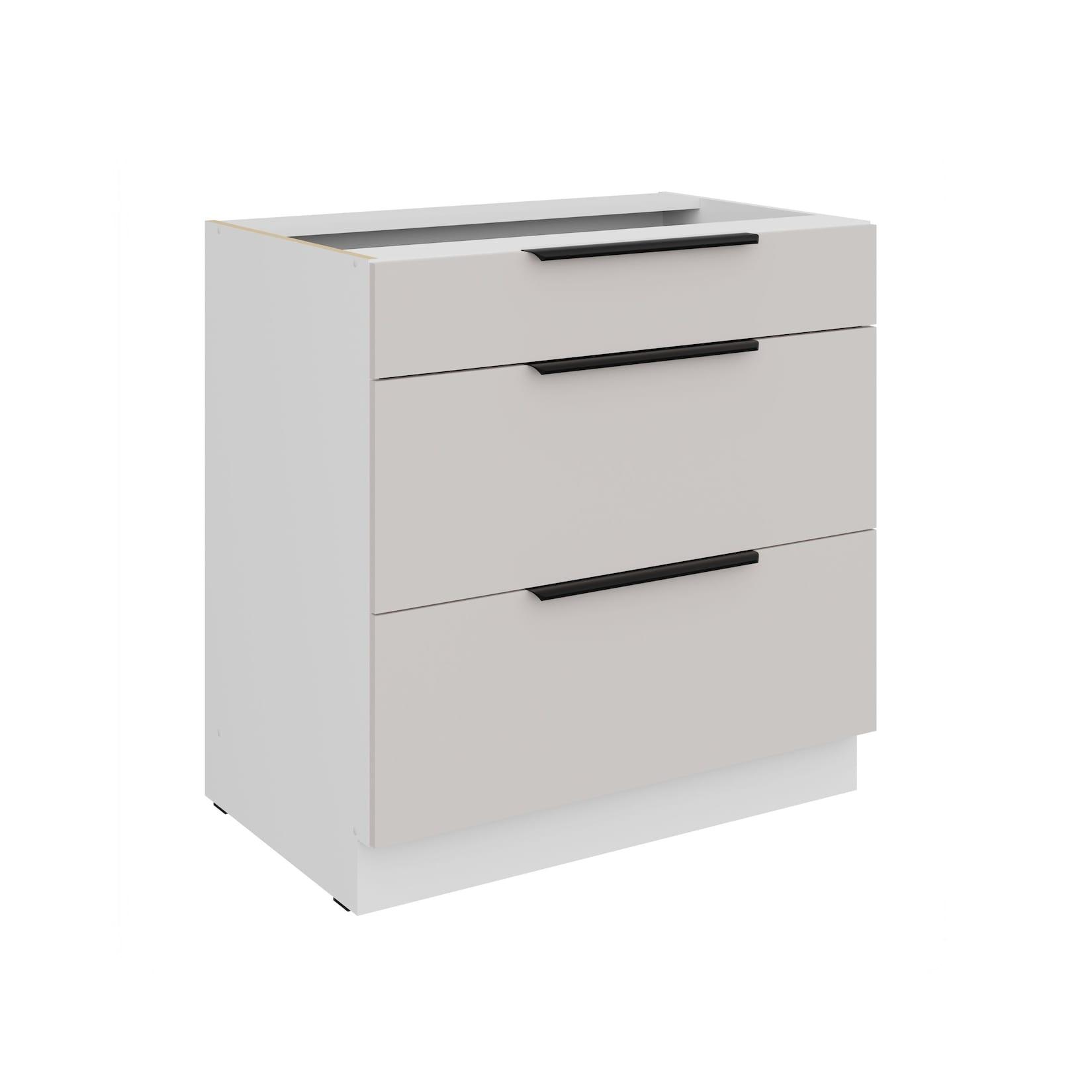 Küchen Unterschrank 80 cm COMO Kaschmir Vollauszug Soft-Close Küche Küchenzeile