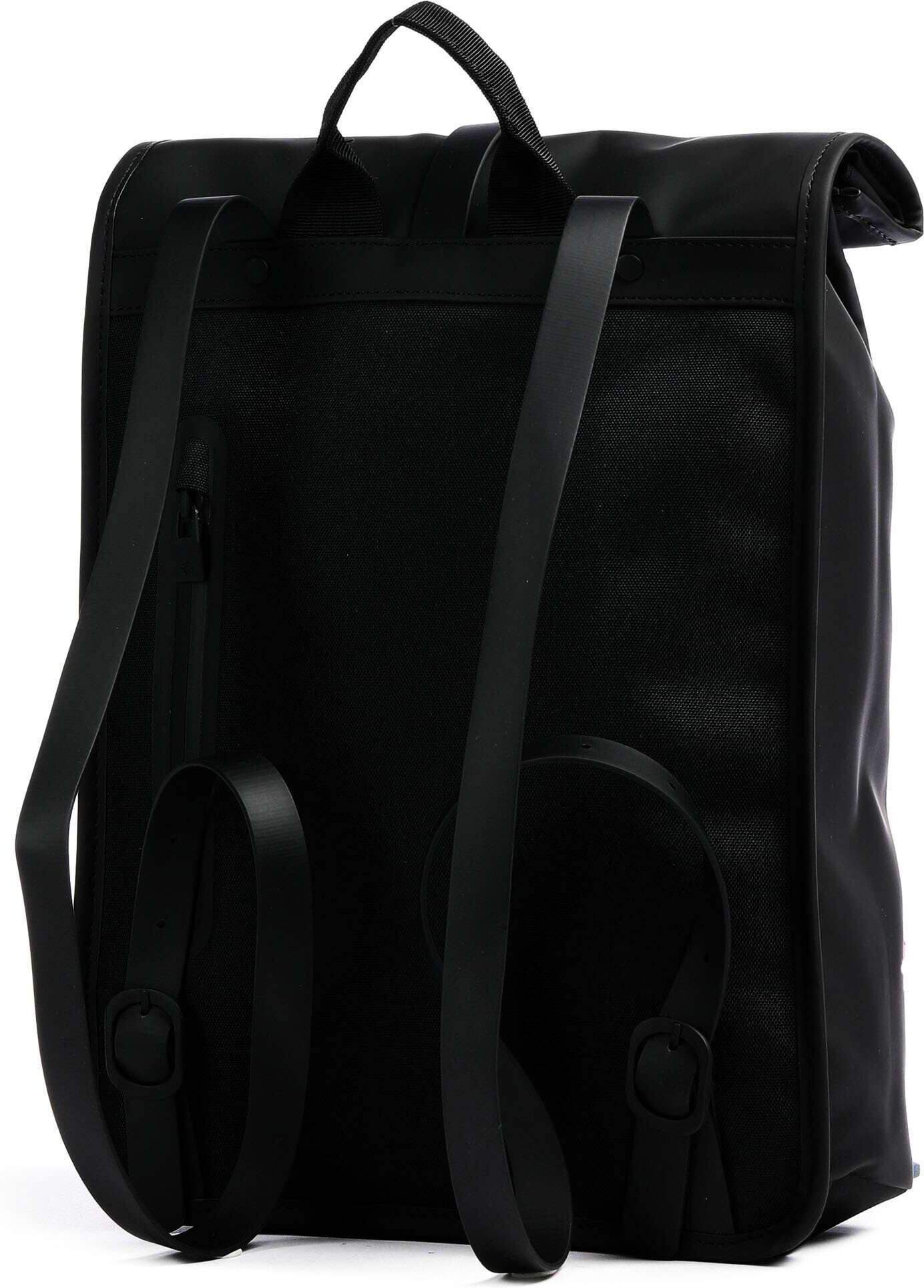 Rains Mini Rolltop Rucksack, schwarz