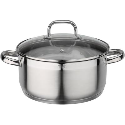 Bratentopf GSW "Fogo", silber (edelstahlfarben), H:11,5cm Ø:24cm, Töpfe, Bratentopf, Induktion