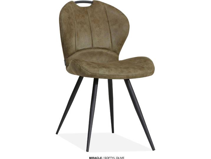 Esszimmerstuhl OMG DESIGN Miracle , braun (olive, schwarz, olive), B:54cm H:88cm T:63,5cm, Polyester, Stühle, Esszimmerstuhl, Esszimmerstuhl, pflegeleichter Bezug