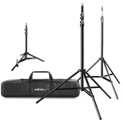 Walimex Lampenstativ-Set mit Tasche, 4tlg. (256 cm, 6 kg), Lampenstativ, Schwarz