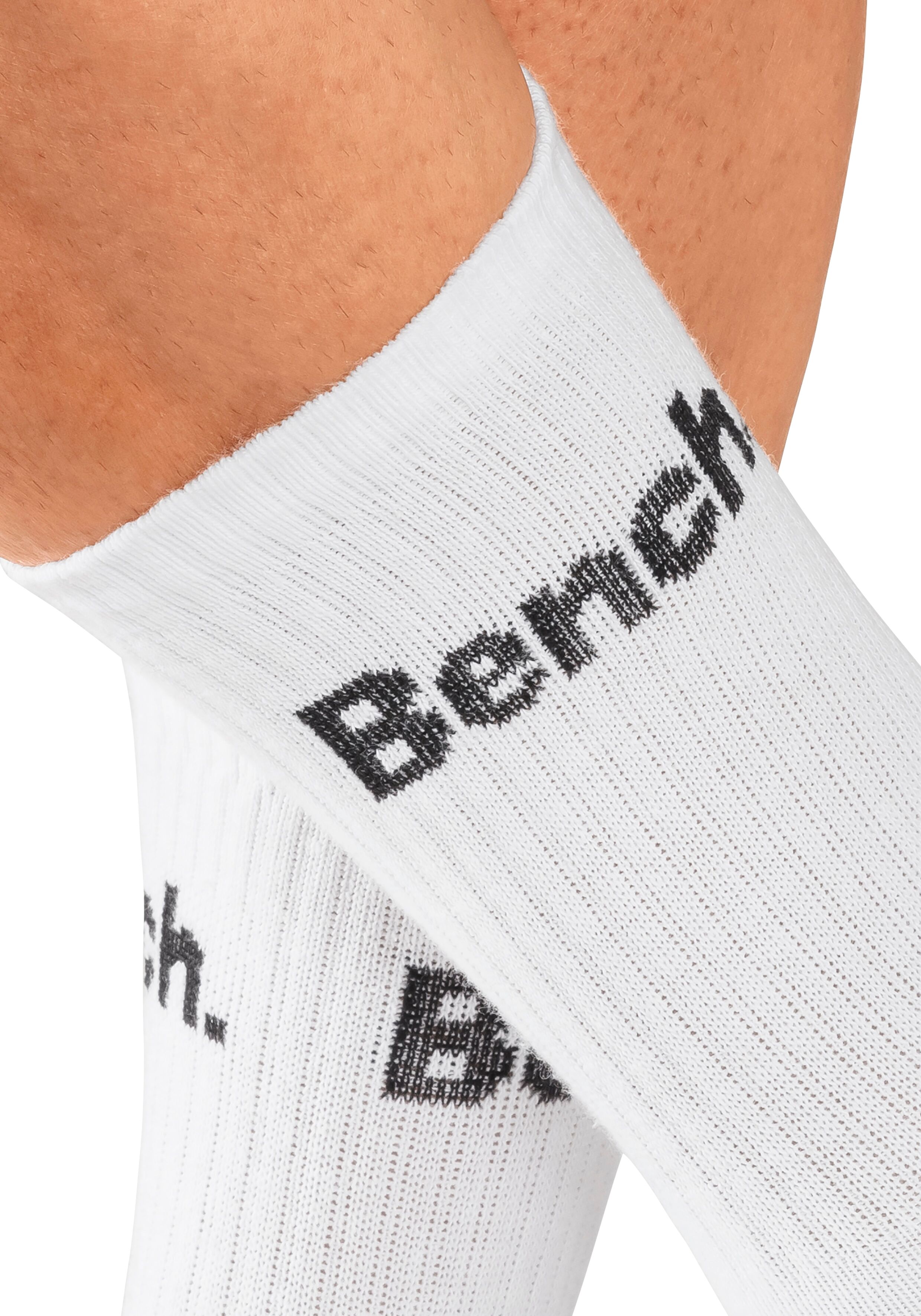 Tennissocken BENCH. "Damen Herren Sportsocken, Laufsocken, Crew Socken", Damen, Gr. 39-42, weiss (12x weiß), Baumwollmischung, unifarben, elastisch, Socken Tennissocken, mit Fuss Polsterung, Baumwoll Frottee 12x weiß 39-42