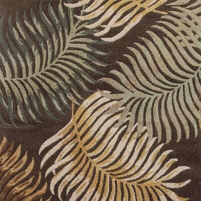 Domani Camila Tropical Espresso Fern Hand-tufted Wool Area Rug