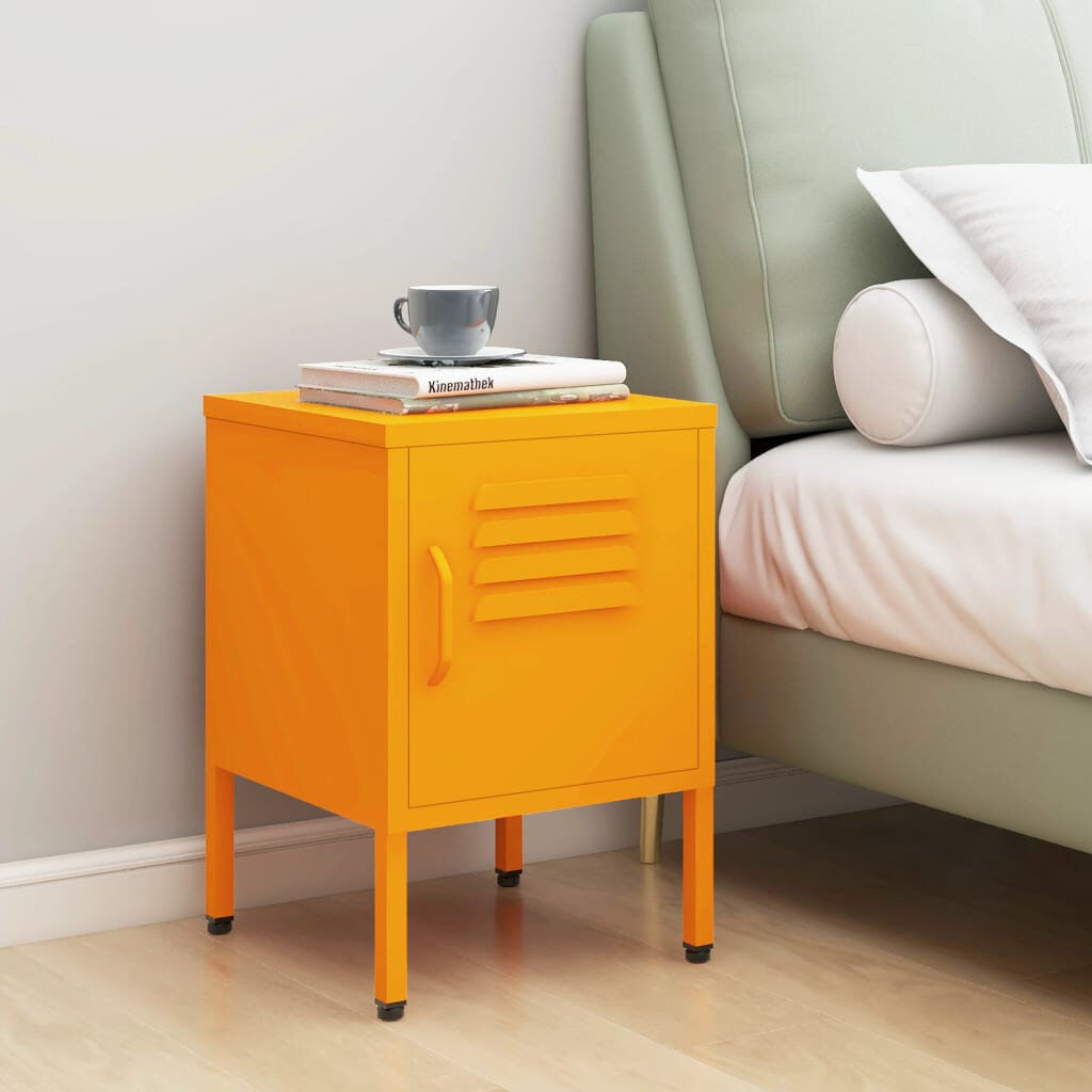 17 Stories Izzabel 35 cm W Steel Bedside Table Navy Blue 51cm H X 35cm W X 35cm D
