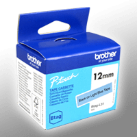 Originalband Brother Btag-L31 12mm x 4m schwarz auf hellblau nicht laminiert BTAGL31