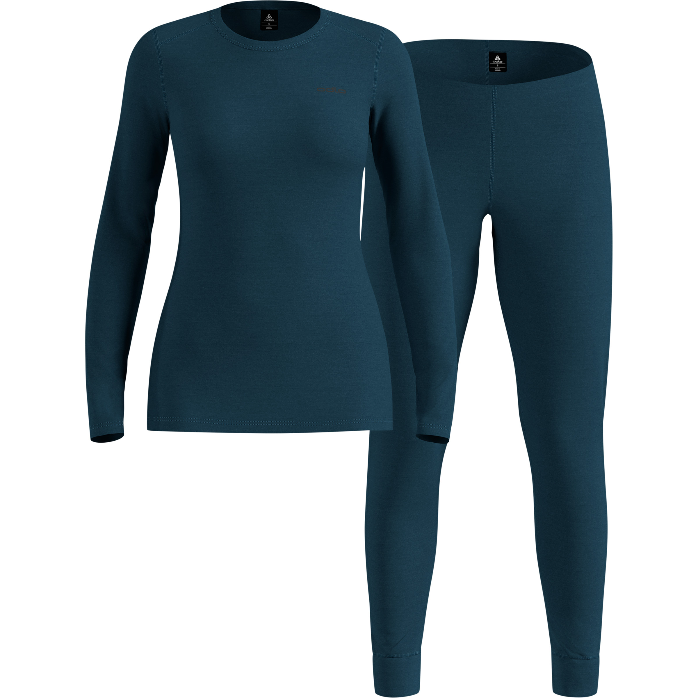 Odlo Merino Fundamentals Unterwäsche Set Damen Merino Unterwäsche blau Größe XS Hautfreundlich Merinowolle