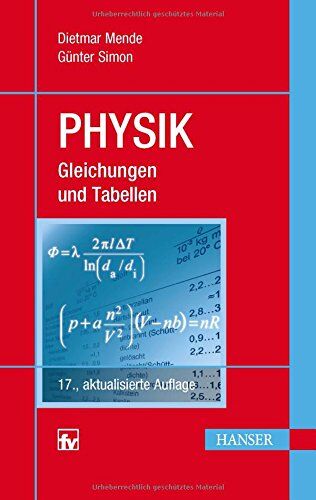 Dietmar Mende - Physik: Gleichungen und Tabellen - Preis vom 09.10.2026 07:28:09 h