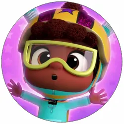 Essbares Papier „Abby Hatcher“ mit Skibrille, 19,5 cm