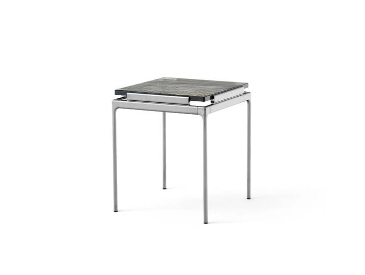&Tradition Sett LN11 Beistelltisch Smoked cast glass-dark chrome