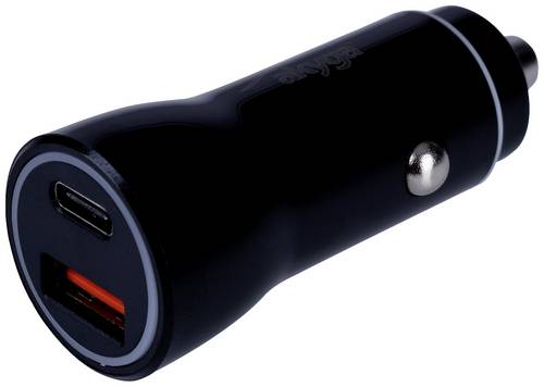Akyga AK-CH-16 USB Ladegerät 36W 1x USB-C, 1x USB-A QC 3.0, USB PD 3.0, PPS Schwarz KFZ, LKW Schnellladegerät