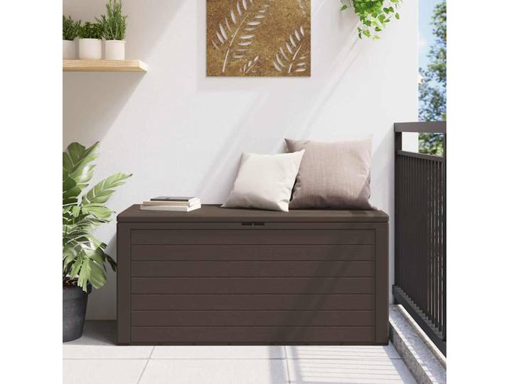 vidaXL Coffre de jardin brun 116x44x55 cm