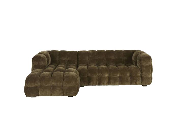 Ecksofa „Cloud“ links, 4-/5-Sitzer, Khakigrün mit Vintage-Effekt